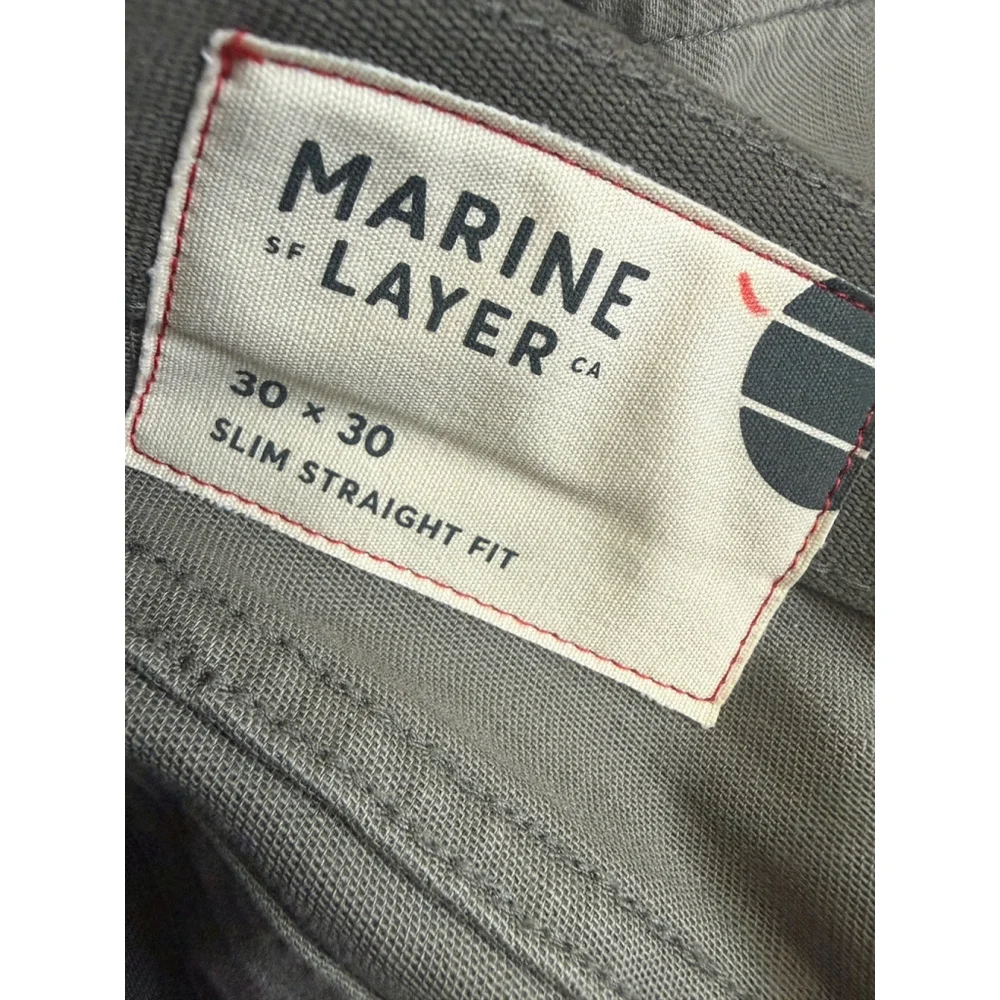 Marine Layer Men's Slim-Straight Leg Jeans Size 30x30‎ Gray Stretch Casual
